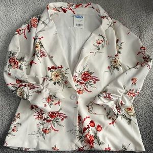 White suit jacket/blazer with flowers